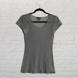 76. BANANA REPUBLIC Grey Mesh Tee-Shirt - Ladies size XS